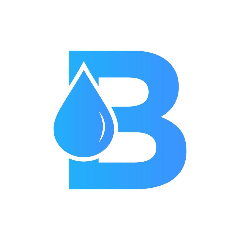 Letter B Water Logo Element Vector Template. Water Drop Logo Symbol