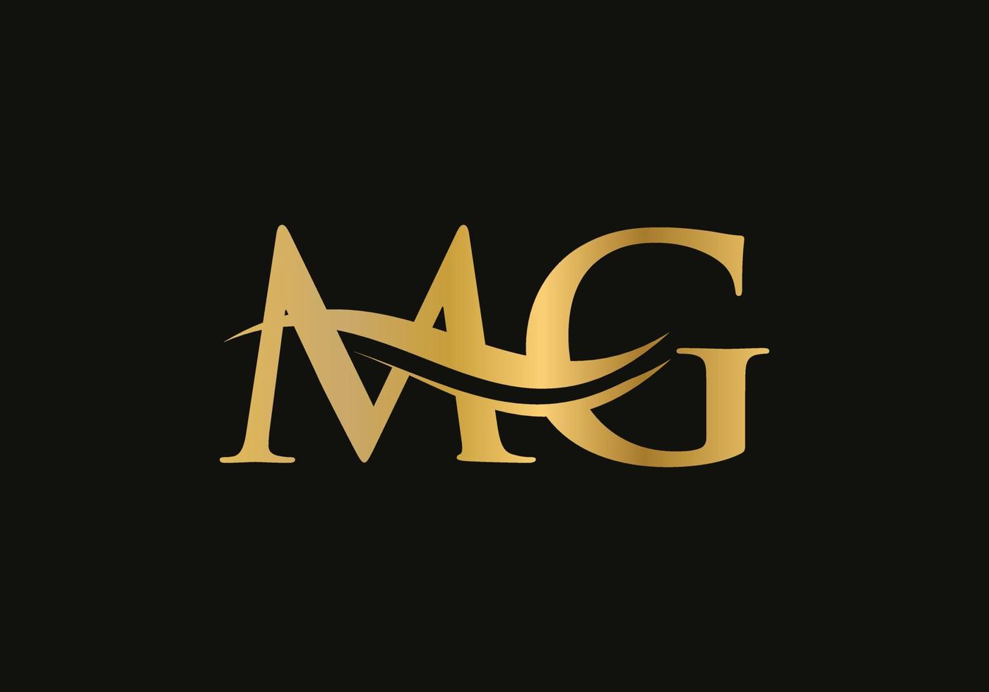Initial linked letter MG logo design. Modern letter MG logo design vector with modern trendy