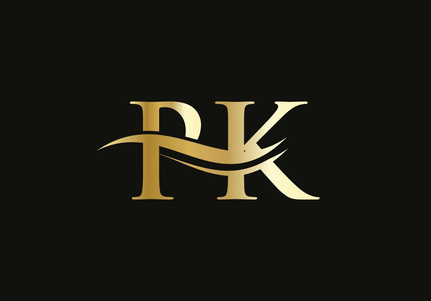 diseño moderno del logotipo pk para la identidad empresarial y empresarial. carta pk creativa con concepto de lujo vector