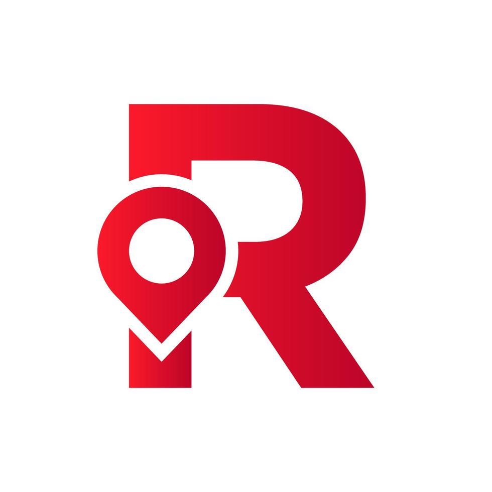 Letter R Location Logo Design Sign. Location Icon Concept With Alphabet For Road Direction Symbol Vector Template