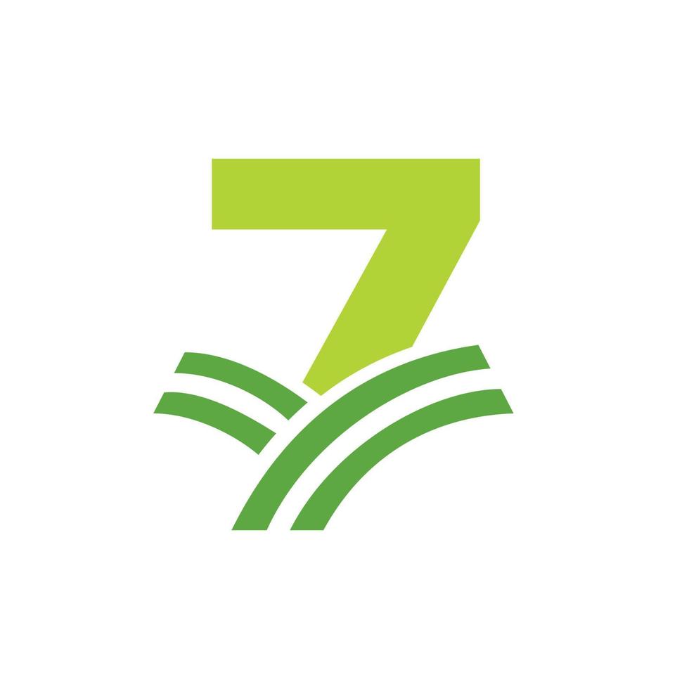 logotipo de la agricultura de la letra 7. logotipo de agro granja basado en el alfabeto para panadería, pan, pastel, café, pastelería, identidad comercial de industrias domésticas vector