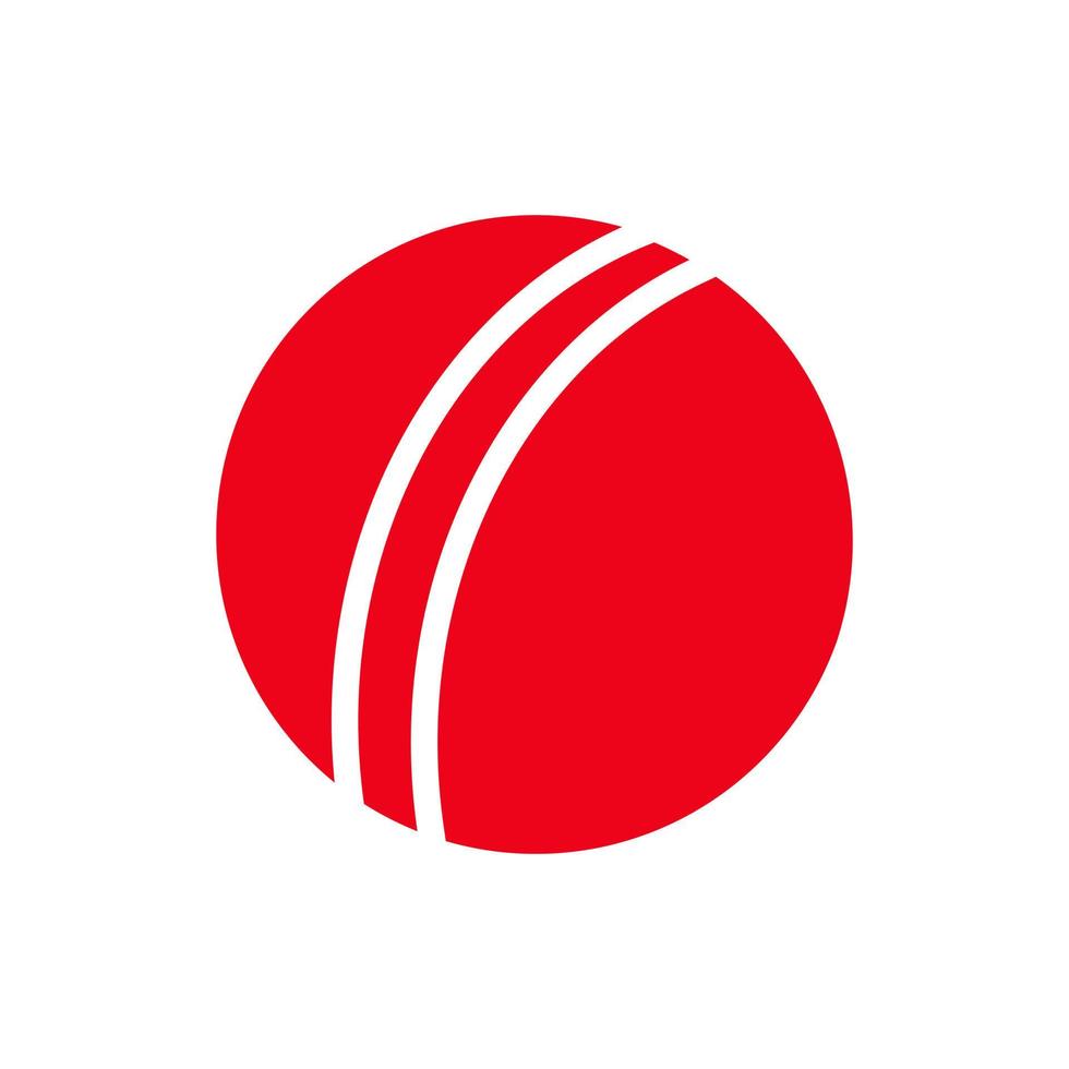icono de pelota de cricket para la plantilla de vector de símbolo de club de cricket. signo de jugador de críquet