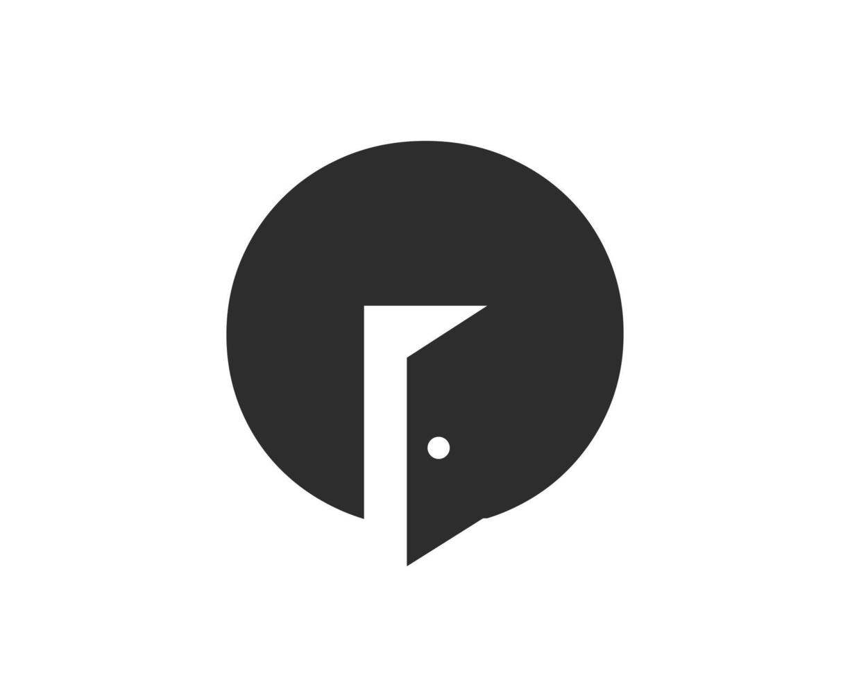 Letter O Door Logo Design Combined With Minimal Open Door Icon Vector Template