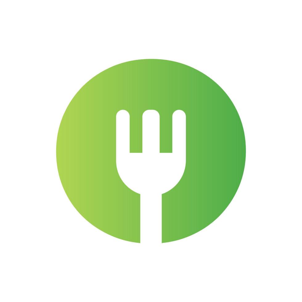 Letter O Restaurant Logo Combined with Fork Icon Vector Template