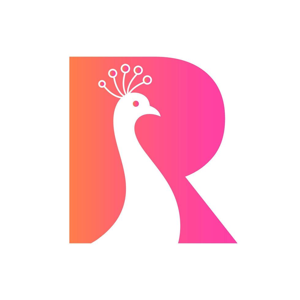 Letter R Beautiful Peacock Logo Template Vector Template Colorful Logotype