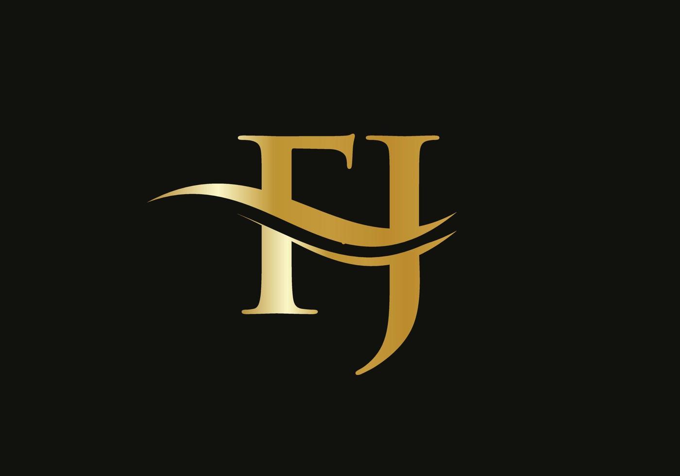 Letter FJ Logo Design for business and company identity. Creative FJ letter with luxury concept vector