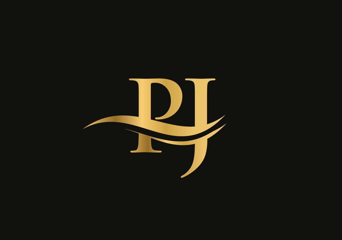 Letter PJ Logo Design for business and company identity. Creative PJ letter with luxury concept vector