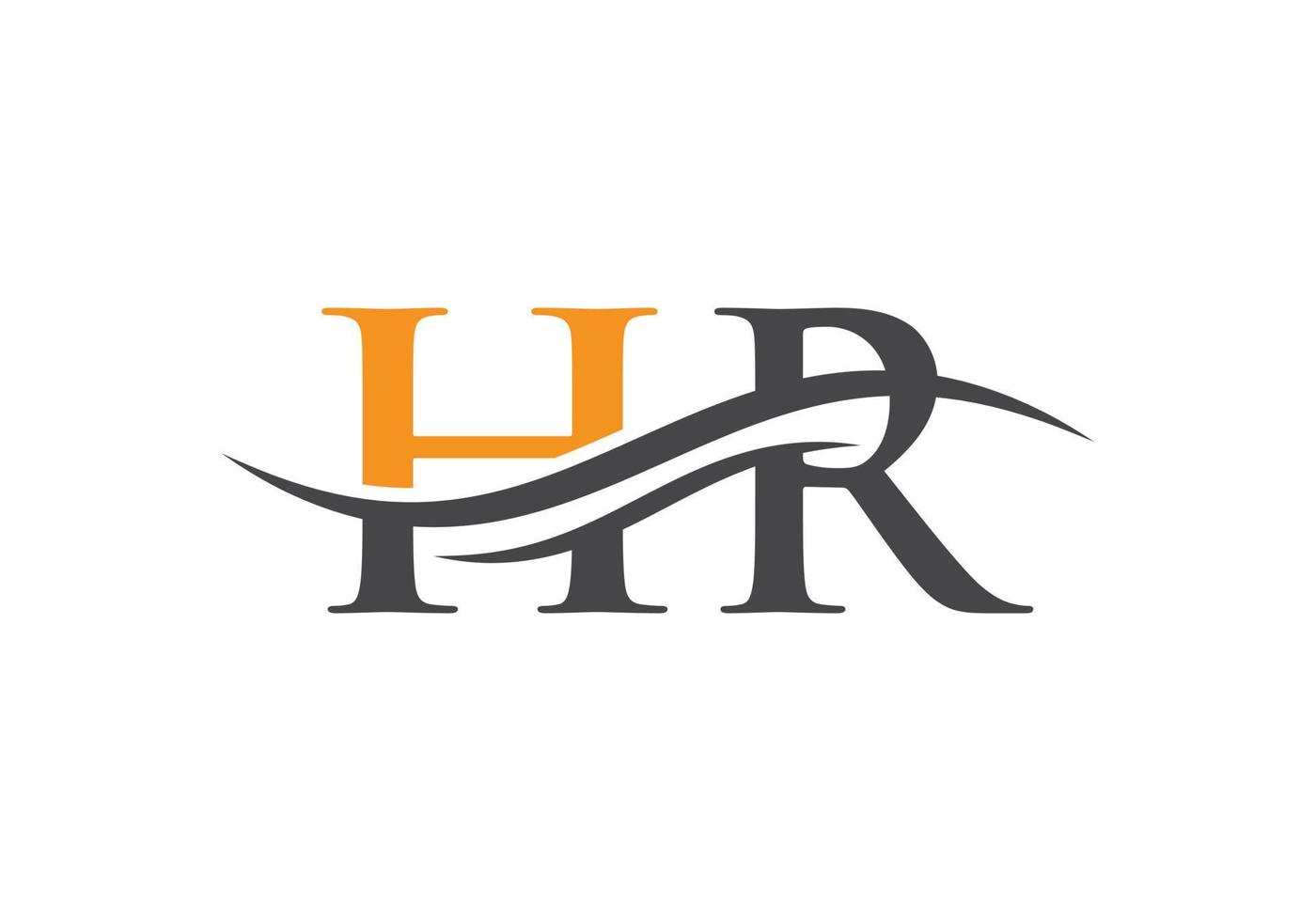 diseño moderno del logotipo de hr para la identidad empresarial y empresarial. carta de recursos humanos creativa con concepto de lujo vector