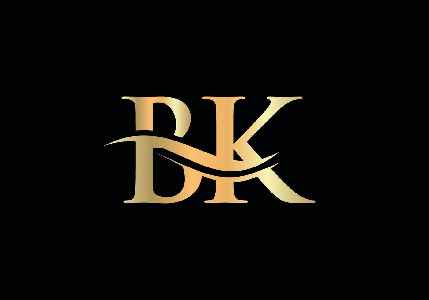 Monogram letter BK logo design Vector. BK letter logo design with modern trendy vector