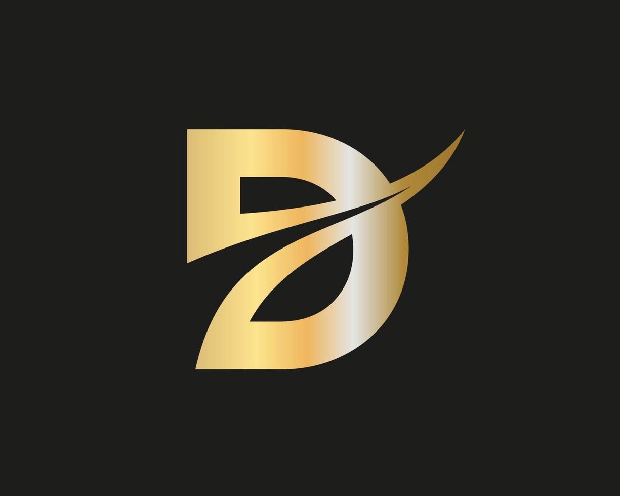 plantilla de vector de tipografía de negocio moderno de logotipo de letra d inicial