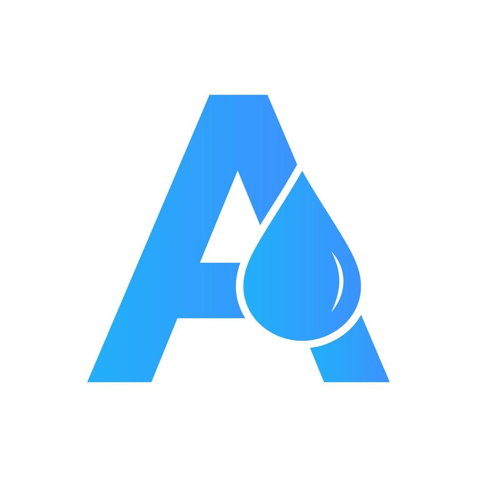 letra una plantilla de vector de elemento de logotipo de agua. símbolo del logotipo de la gota de agua