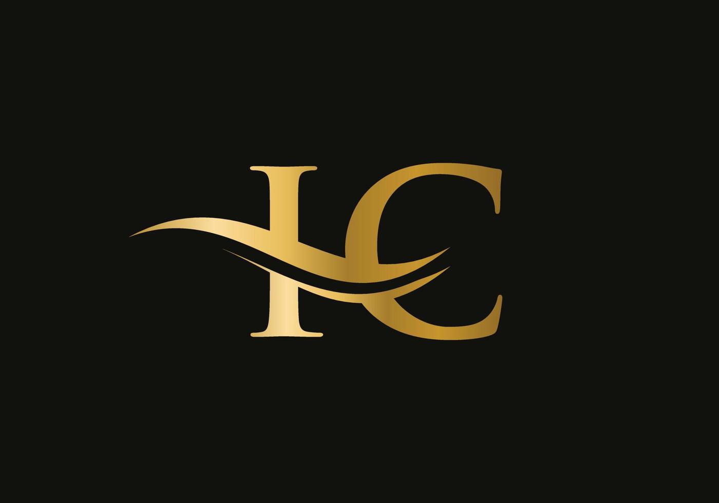 Initial Gold letter IC logo design. IC logo design with modern trendy vector