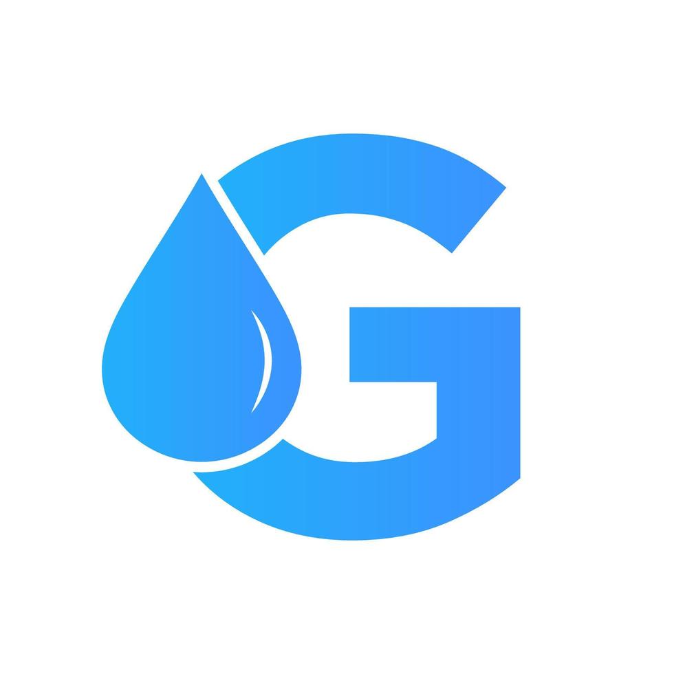 Letter G Water Logo Element Vector Template. Water Drop Logo Symbol