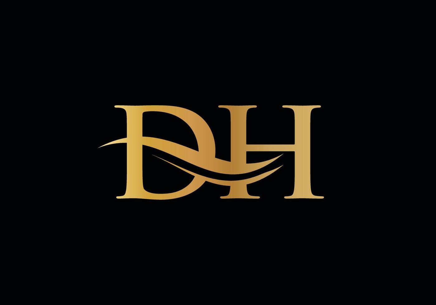 Modern DH Logo Design for business and company identity. Creative DH letter with luxury concept. vector