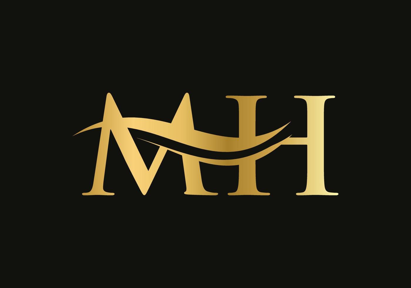 Initial monogram letter MH logo design Vector. MH letter logo design with modern trendy vector