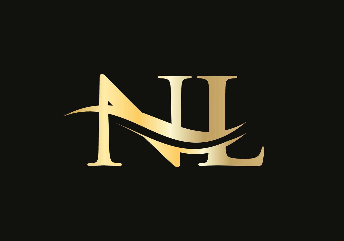 Creative NL letter with luxury concept. Modern NL Logo Design for business and company identity vector