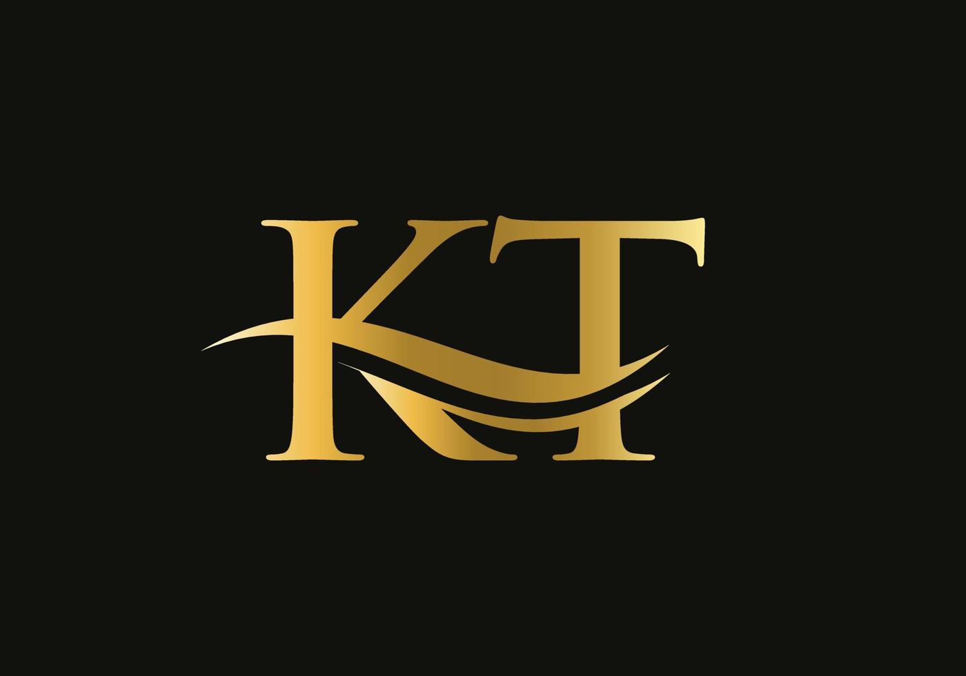 Initial Letter KT Linked Logo for business and company identity. Modern Letter KT Logo Vector Template with modern trendy