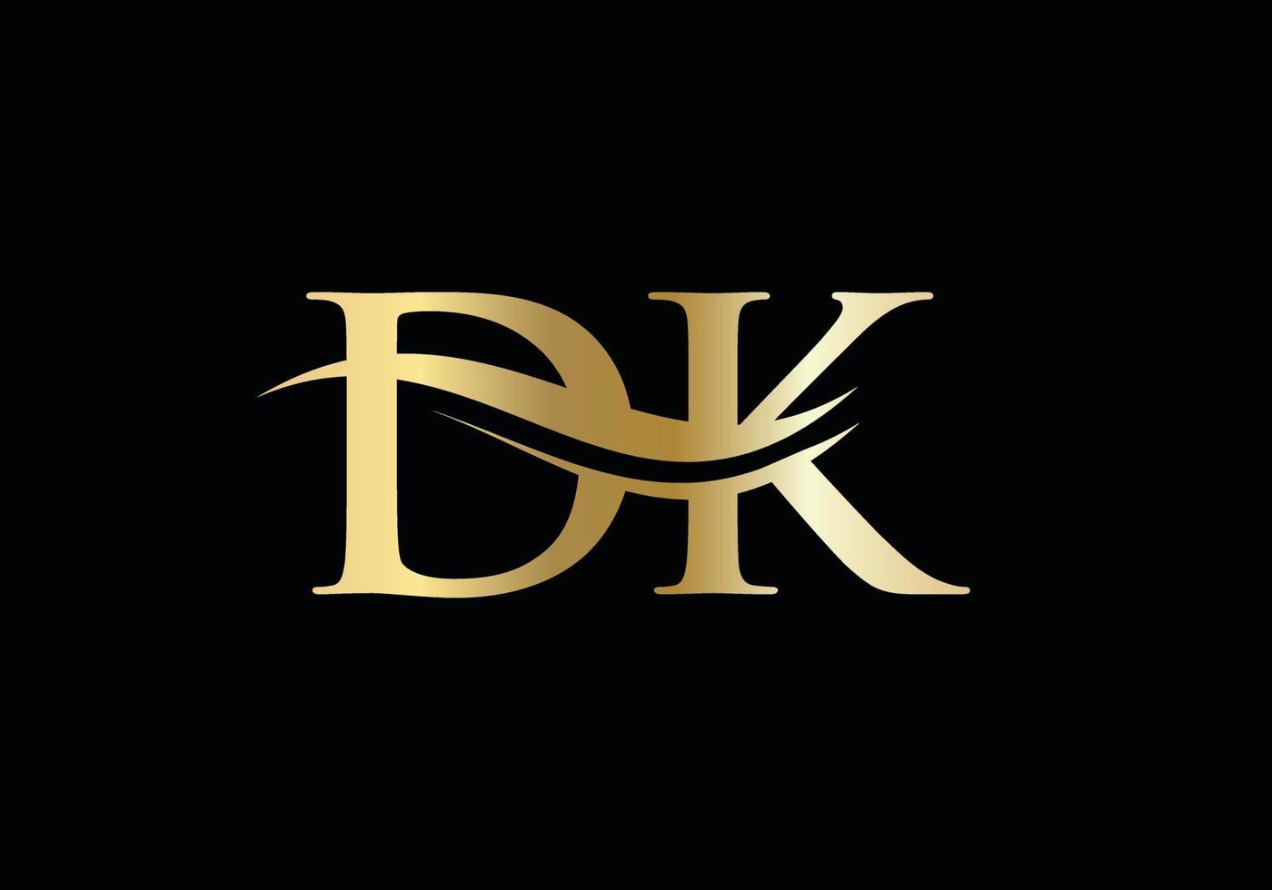 monograma letra dk logo diseño vector. diseño de logotipo de letra dk con moda moderna vector