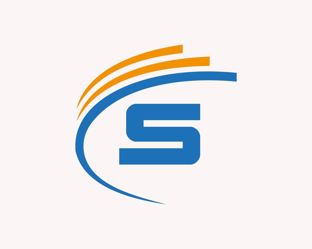 Letter S logo design for business, construction, technology and real estate symbol vector