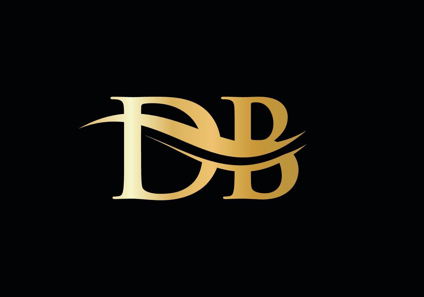 Initial Gold DB letter logo design with modern trendy vector