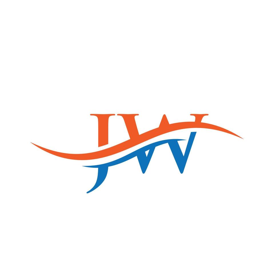 Initial linked letter JW logo design. Modern letter JW logo design vector