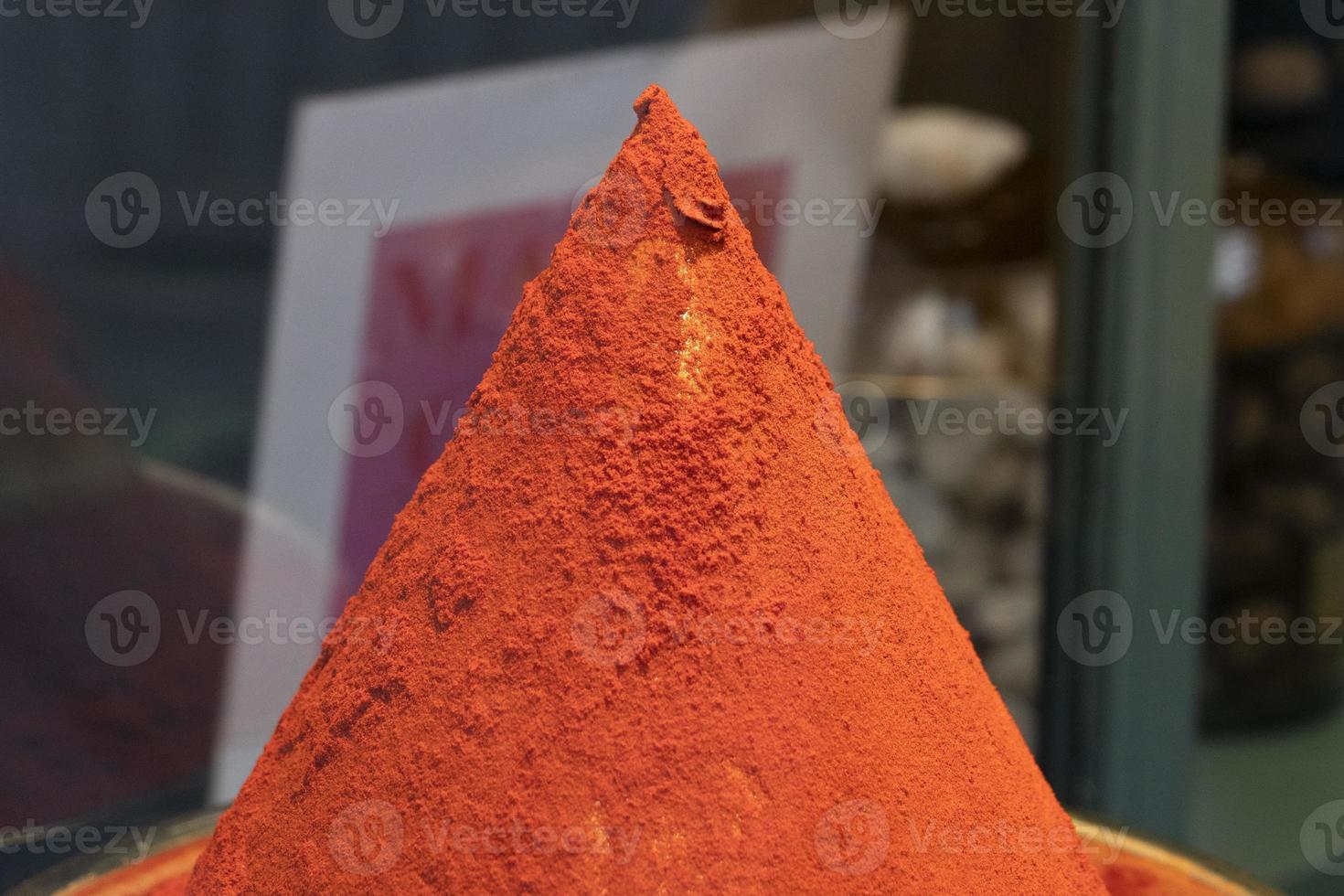 sweet Paprika bio powder close up photo