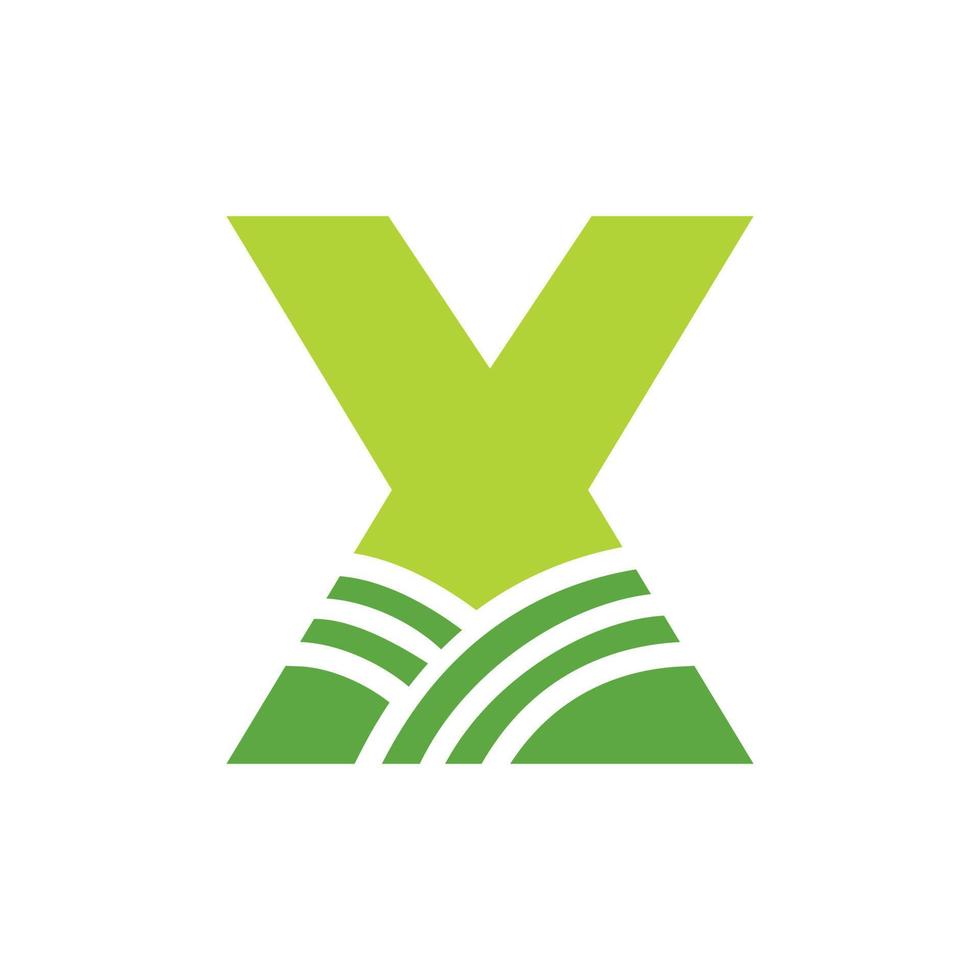 logotipo de la letra x agricultura. logotipo de agro granja basado en el alfabeto para panadería, pan, pastel, café, pastelería, identidad comercial de industrias domésticas vector