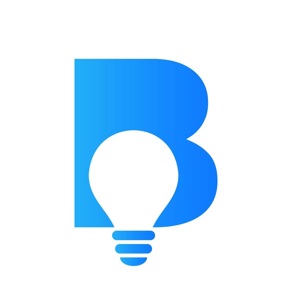 el logotipo eléctrico de la letra b se combina con la plantilla de vector de icono de bombilla eléctrica. bombilla logotipo signo símbolo