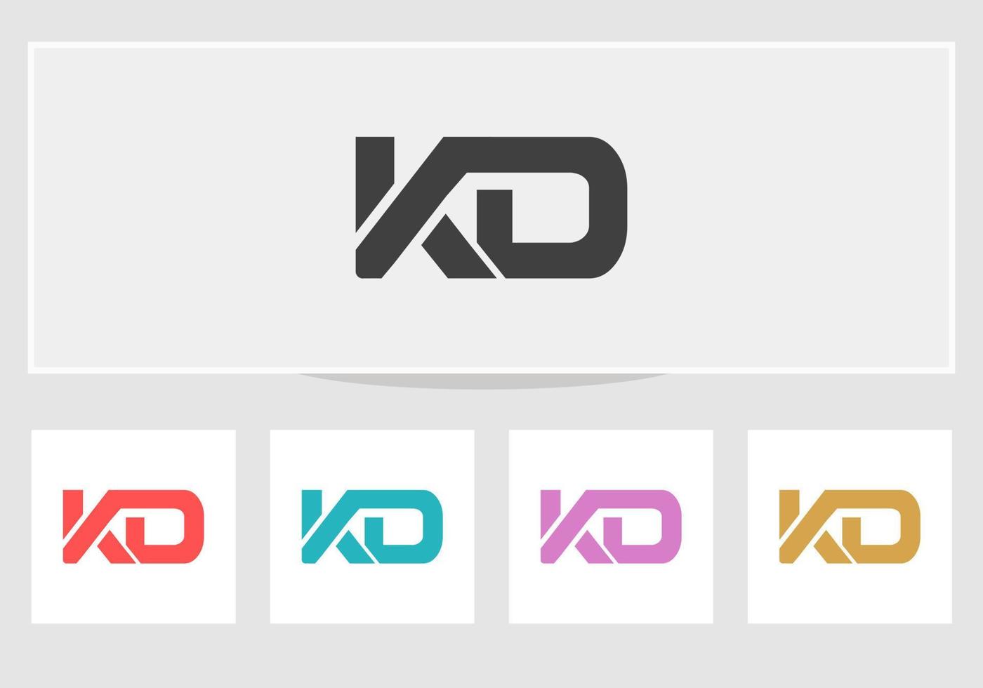 plantilla de diseño de carta de logotipo kd moderno vector