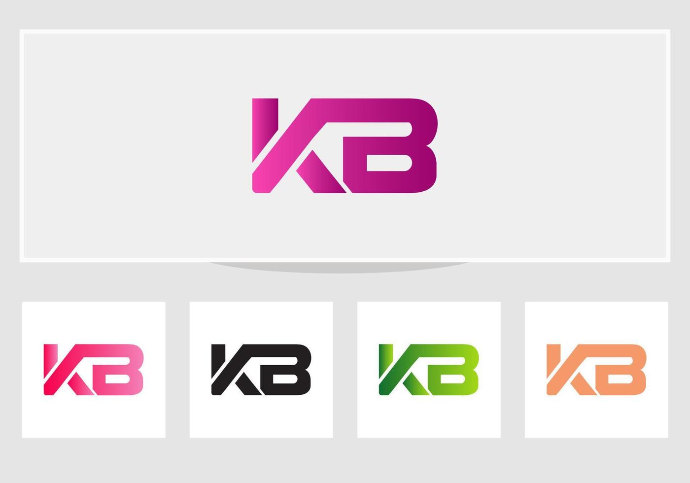 plantilla de diseño de carta de logotipo kb moderno vector