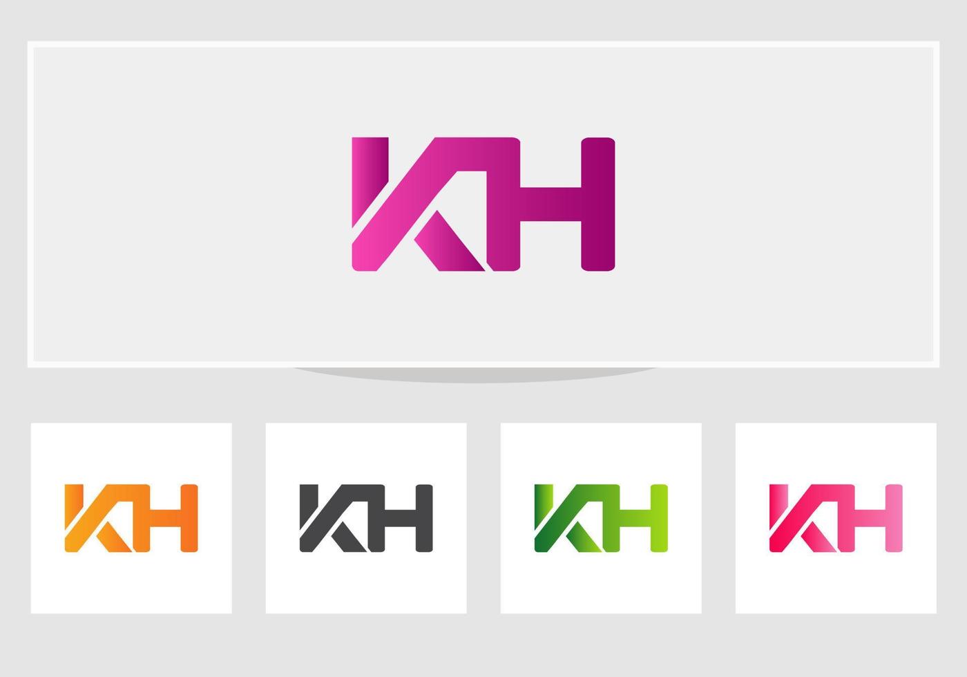 plantilla de diseño de carta de logotipo kh moderno vector