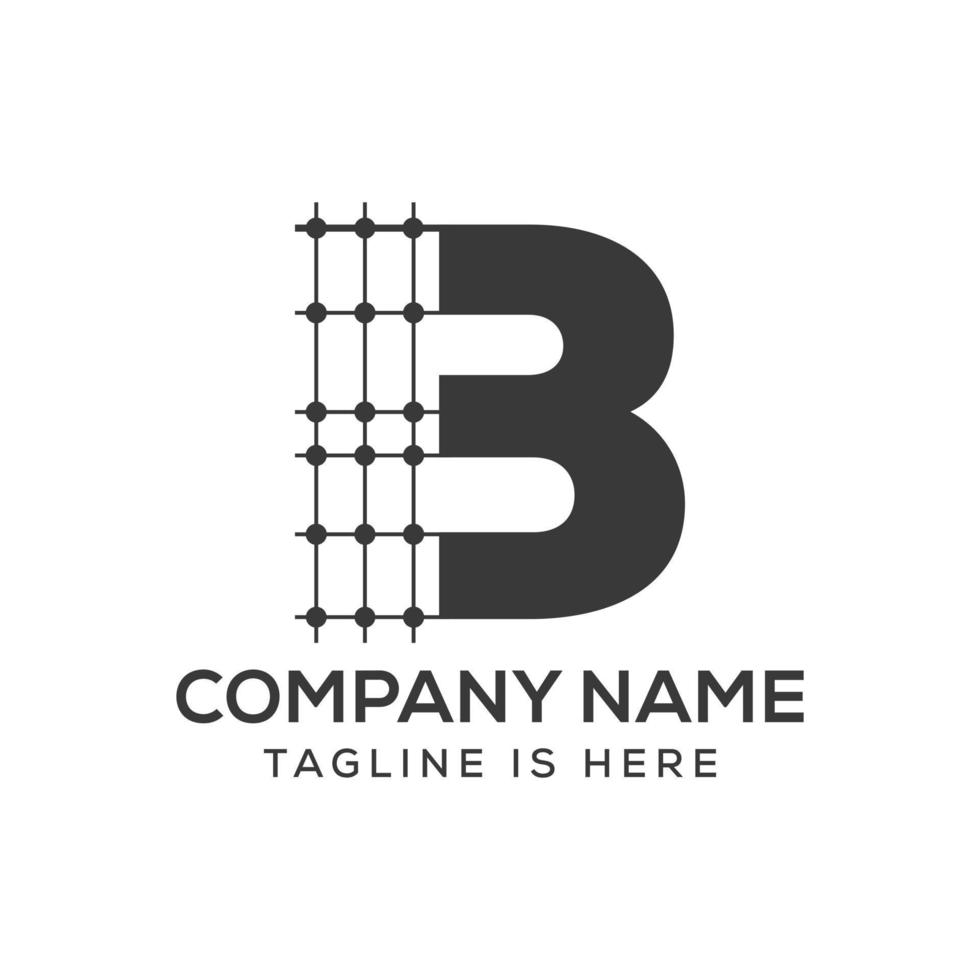 diseño del logotipo de la arquitectura de la letra b. icono de bienes raíces, arquitecto y plantilla de vector de símbolo de construcción