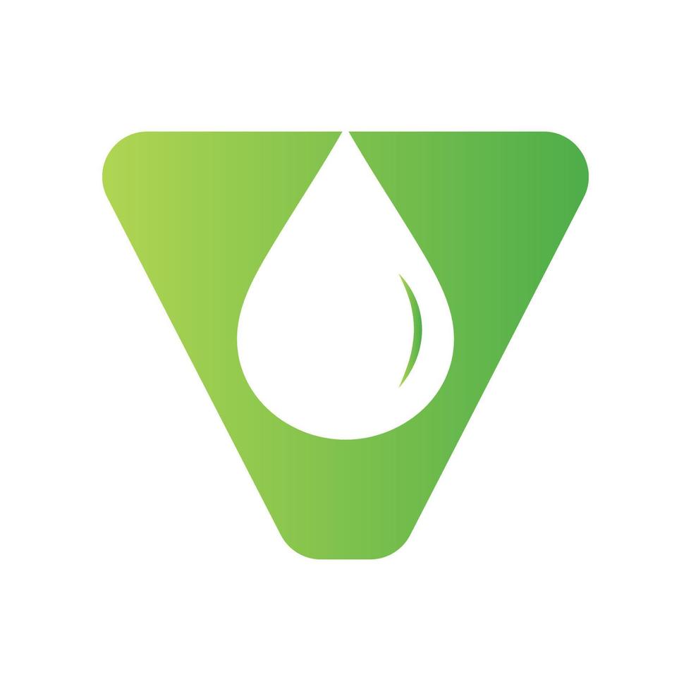 plantilla de vector de elemento de logotipo de agua de letra v. símbolo del logotipo de la gota de agua