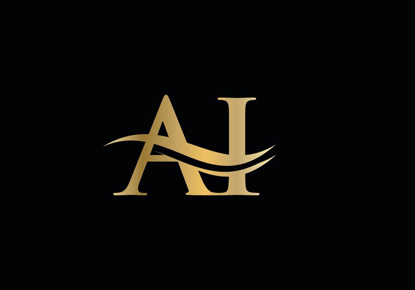 diseño inicial del logotipo de la letra vinculada ai. vector de diseño de logotipo de letra moderna ai con moda moderna