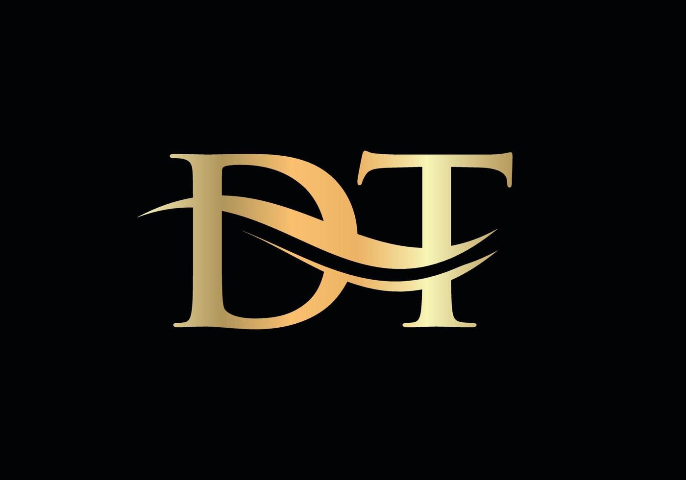Creative DT letter with luxury concept. Modern DT Logo Design for business and company identity. vector