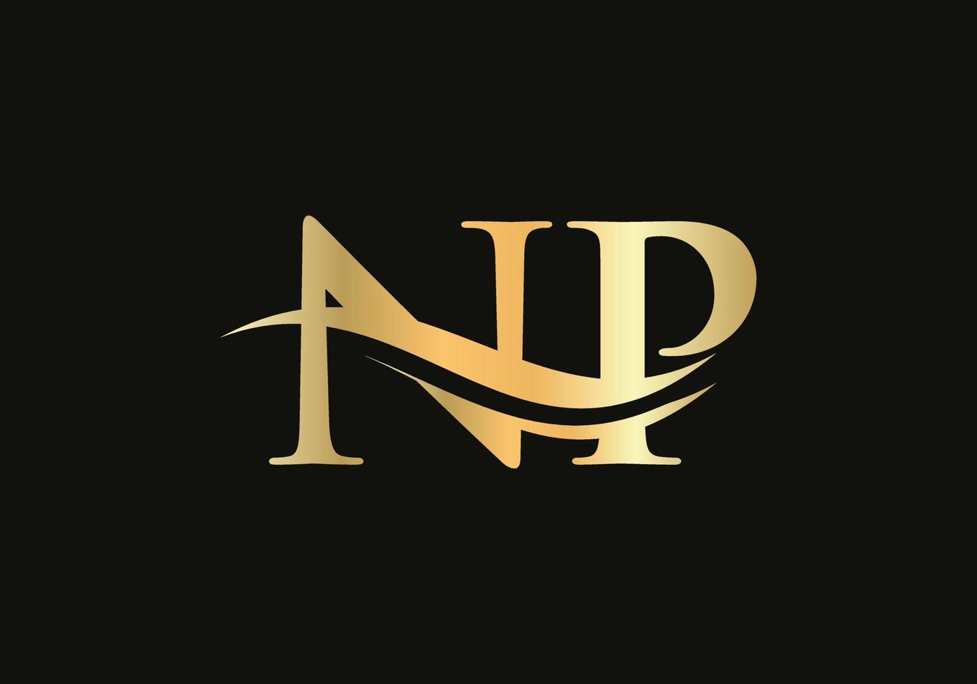 Elegant and stylish NP logo design for your company. NP letter logo. NP Logo for luxury branding. vector