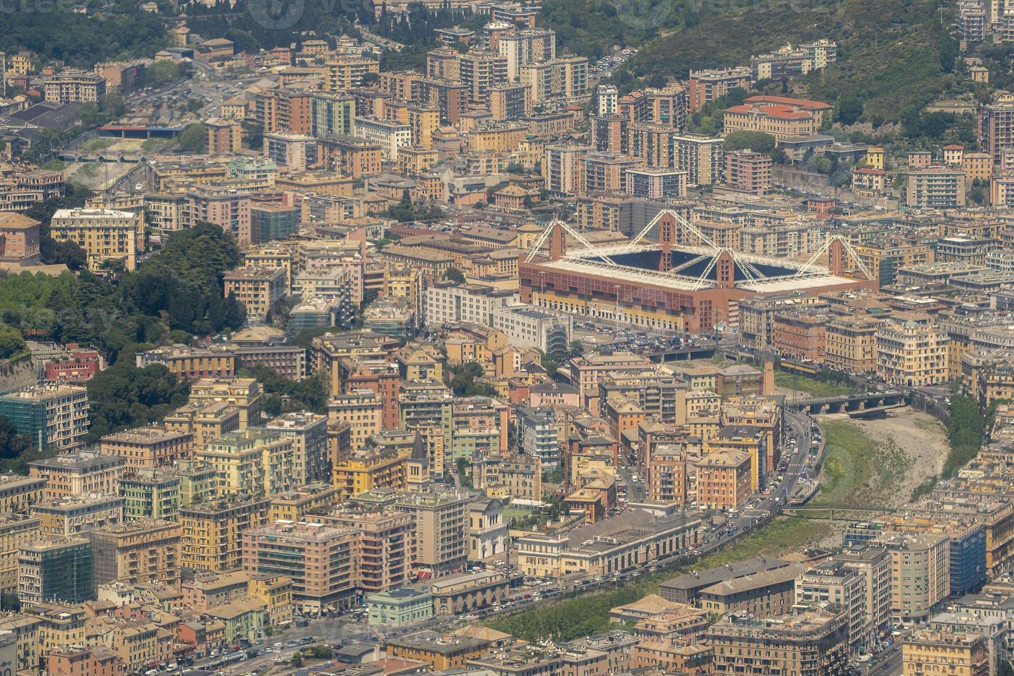 genoa ferraris stadium aerial view cityscape photo