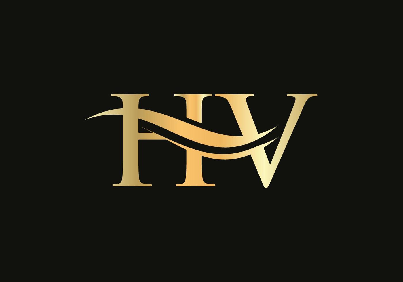 Modern HV logotype for luxury branding. Initial HV letter business logo design vector