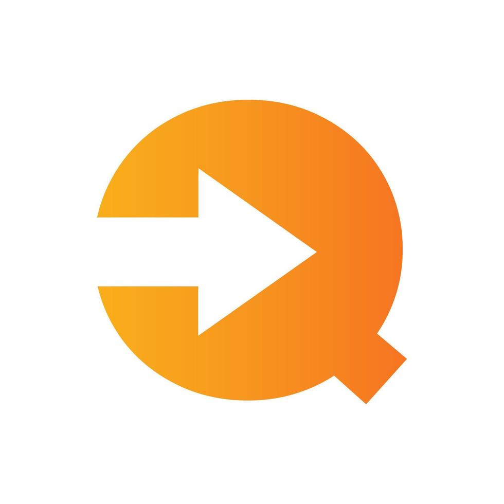 logotipo financiero de la letra q con diseño de flecha de crecimiento. elemento de contabilidad, plantilla de vector de símbolo de inversión financiera