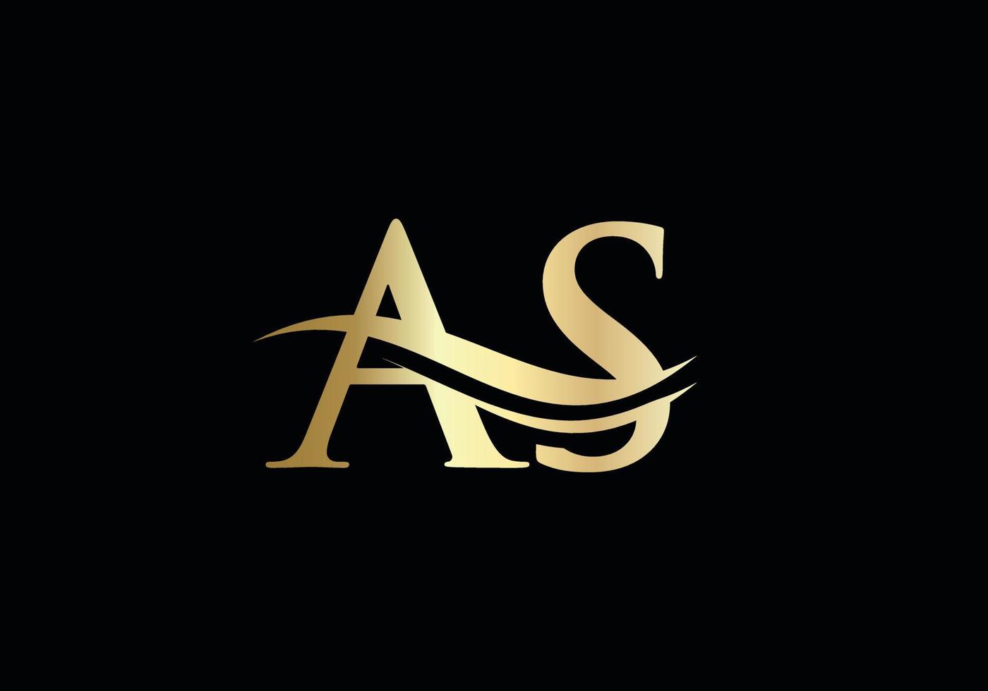 Modern AS Logo Design for business and company identity. Creative AS letter with luxury concept vector
