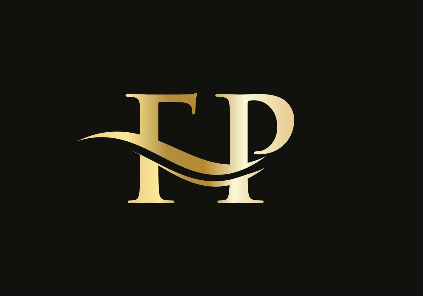 Elegant and stylish FP logo design for your company. FP letter logo. FP Logo for luxury branding vector