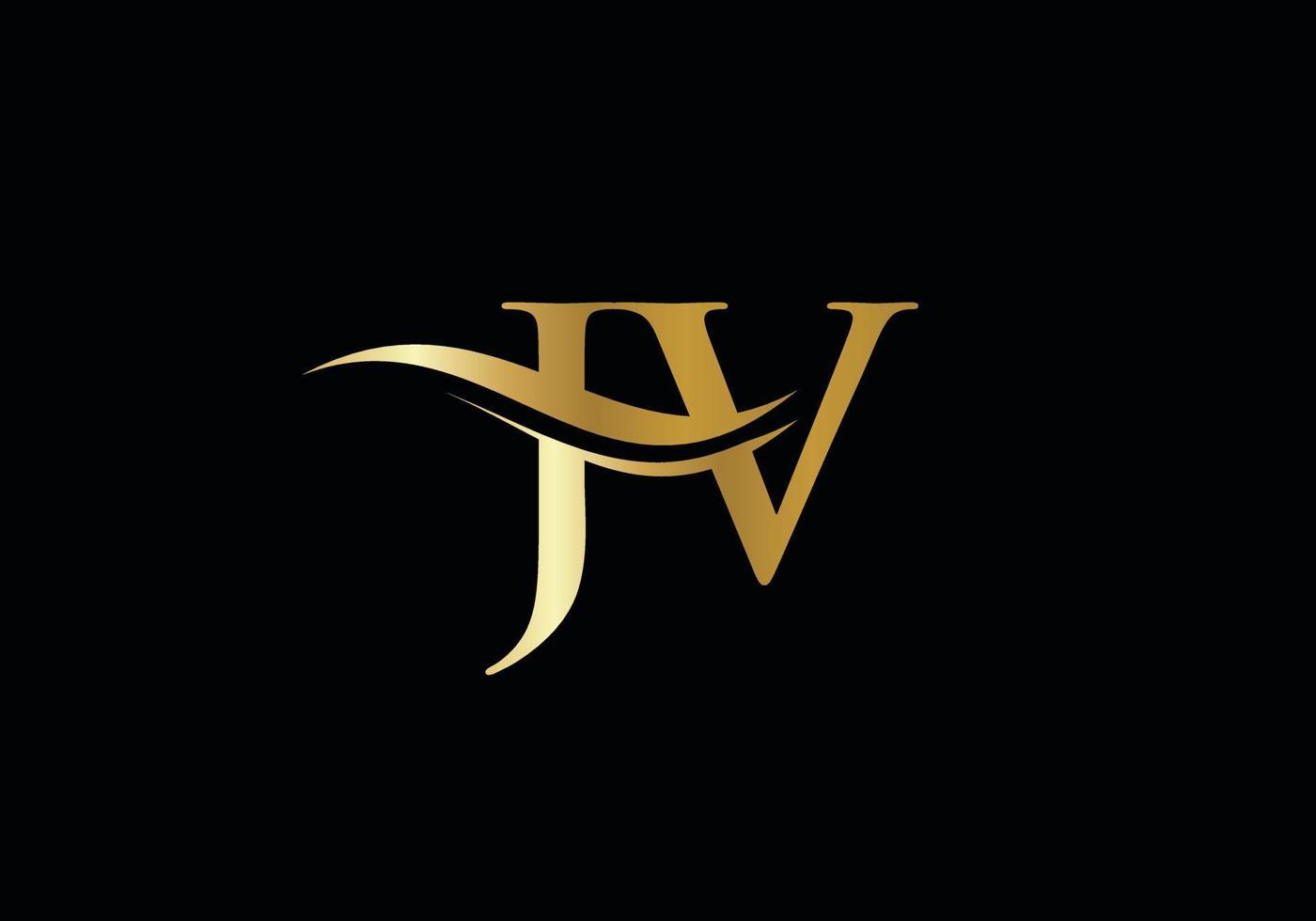 Modern JV logotype for luxury branding. Initial JV letter business logo design vector