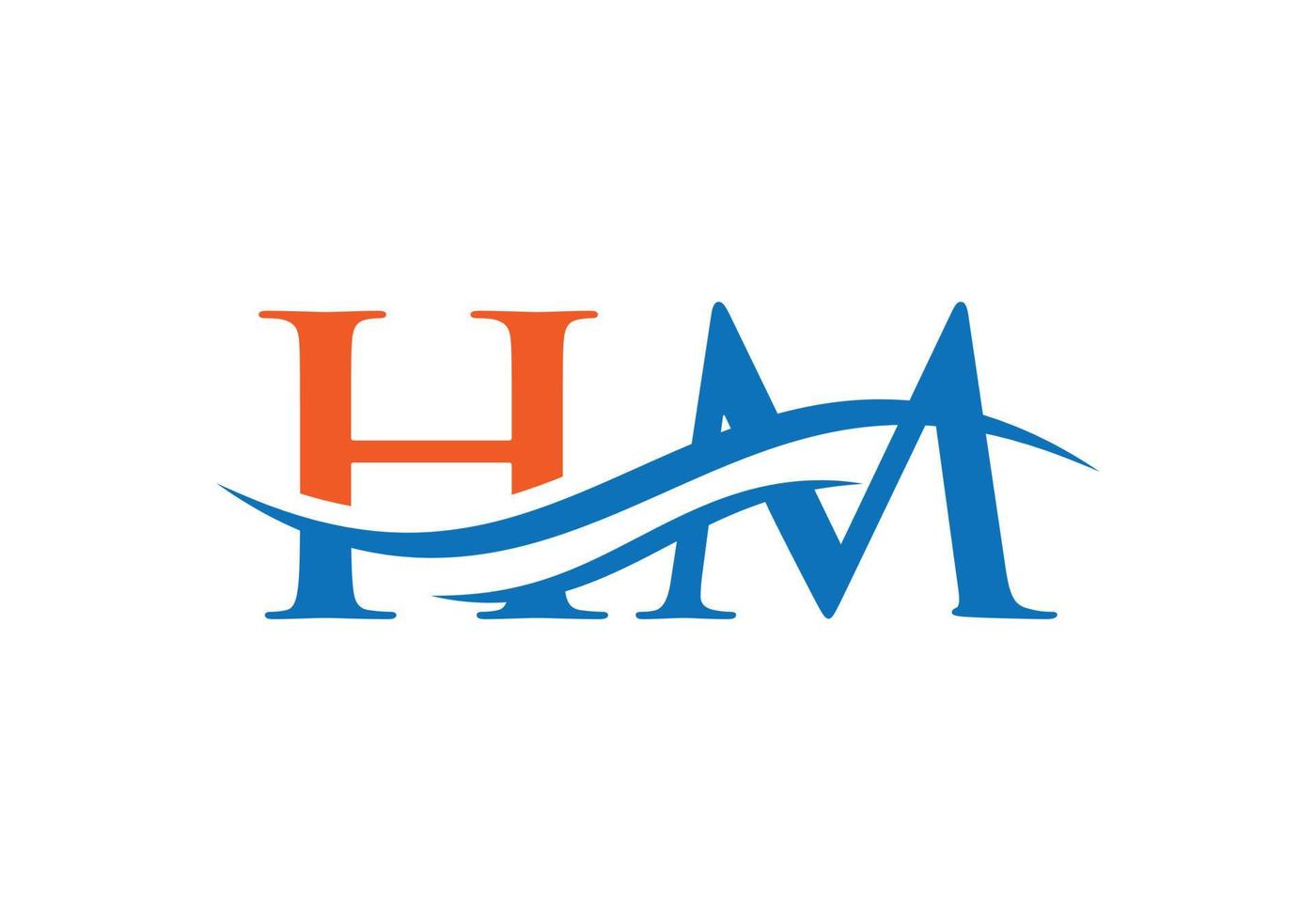 logotipo vinculado a la letra hm para la identidad comercial y de la empresa. plantilla de vector de logotipo de letra inicial hm