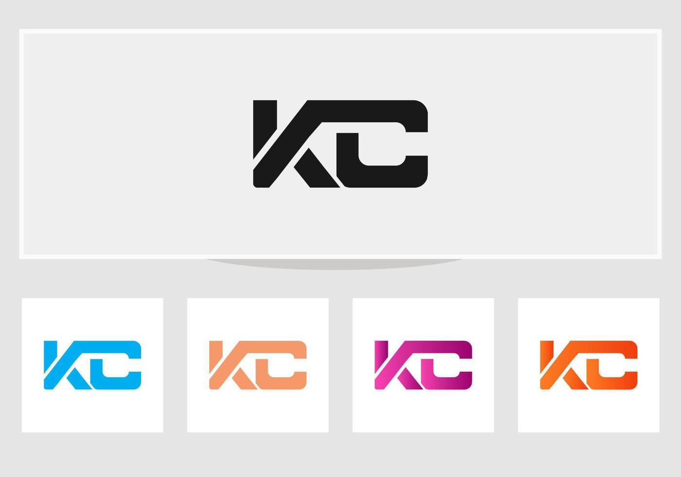 plantilla de diseño de carta de logotipo kc moderno vector