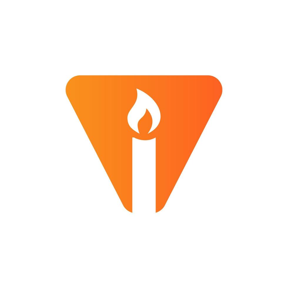 Letter V Candle Logo Design For Event, Celebration and Party Symbol Vector