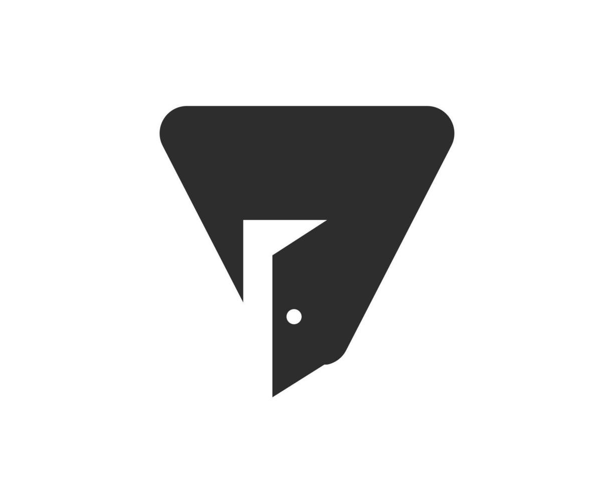diseño de logotipo de puerta con letra v combinado con una plantilla de vector de icono de puerta abierta mínima
