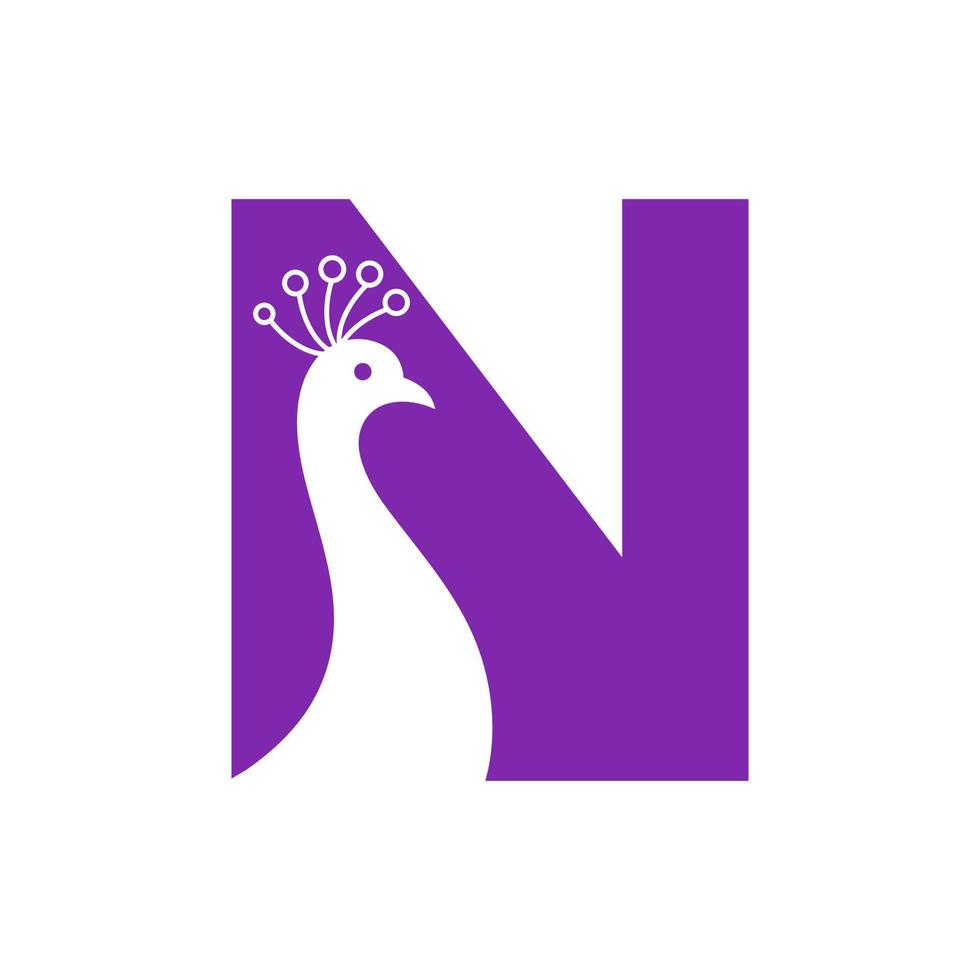 Letter N Beautiful Peacock Logo Template Vector Template Colorful Logotype
