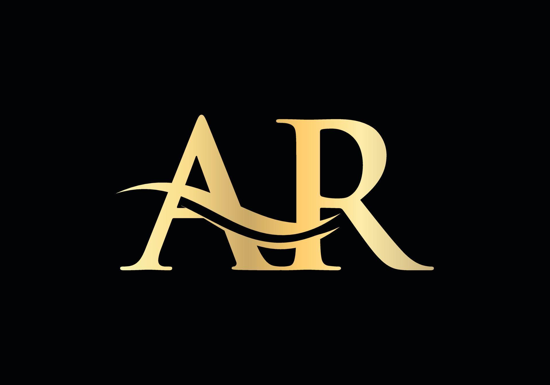 Creative AR letter with luxury concept. Modern AR Logo Design for