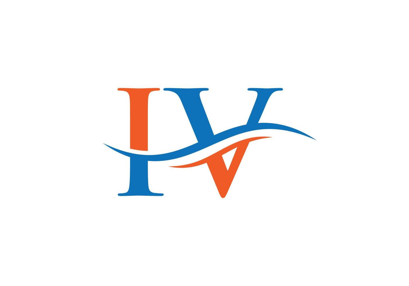 diseño del logotipo de la letra swoosh iv para la identidad empresarial y empresarial. logotipo de onda de agua iv vector