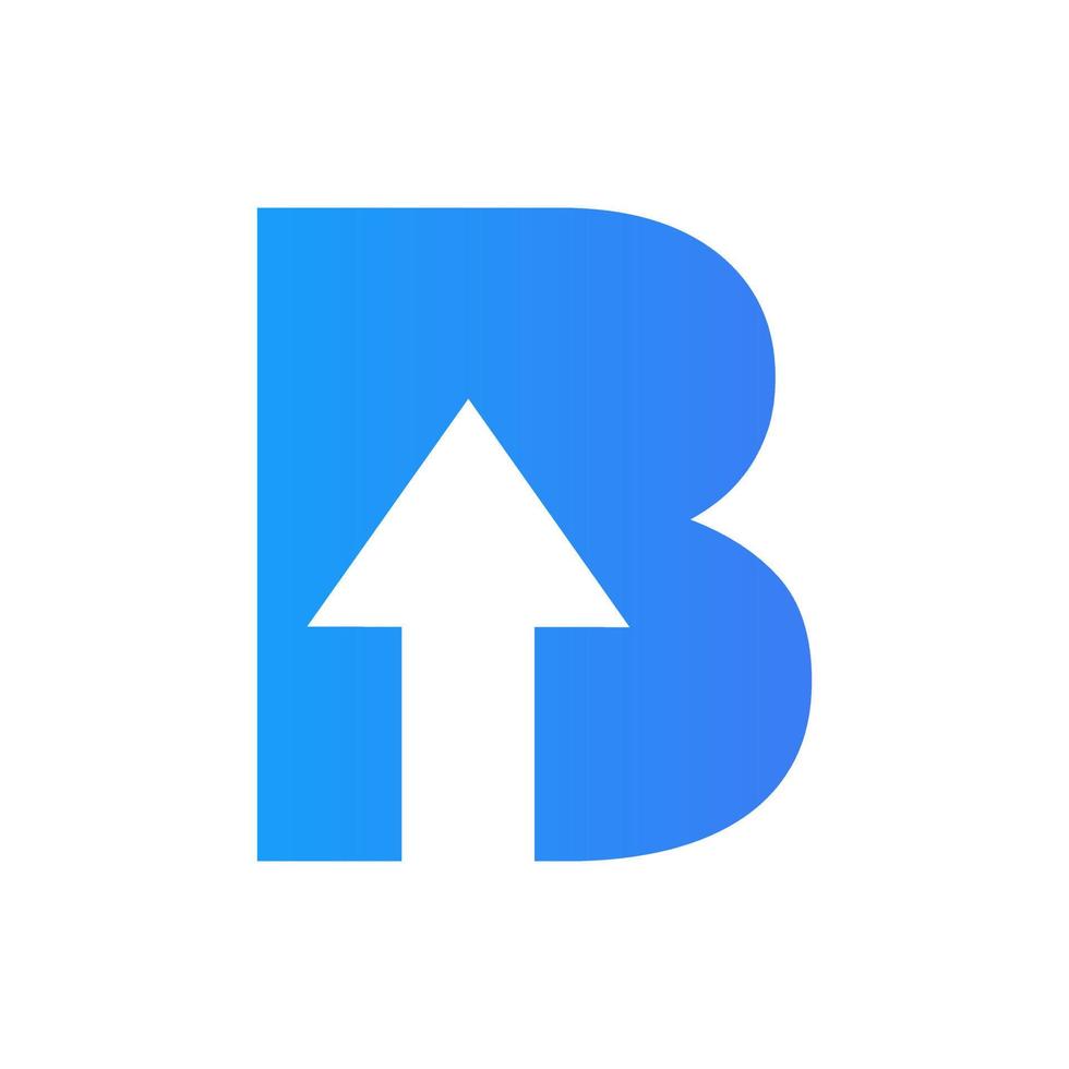 Letter B Financial Logo with Growth Arrow Design. Accounting Element, Financial Investment Symbol Vector Template